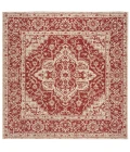 Safavieh Linden  Red / Creme LND137 6 ft. 7 in. X 6 ft. 7 in. Square Rug