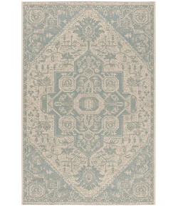 Safavieh Linden  Aqua / Cream LND138 5 ft. 3 in. X 7 ft. 6 in. Rectangle Rug