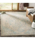 Safavieh Linden  Aqua / Cream LND138 6 ft. 7 in. X 6 ft. 7 in. Square Rug