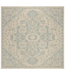 Safavieh Linden  Aqua / Cream LND138 6 ft. 7 in. X 6 ft. 7 in. Square Rug