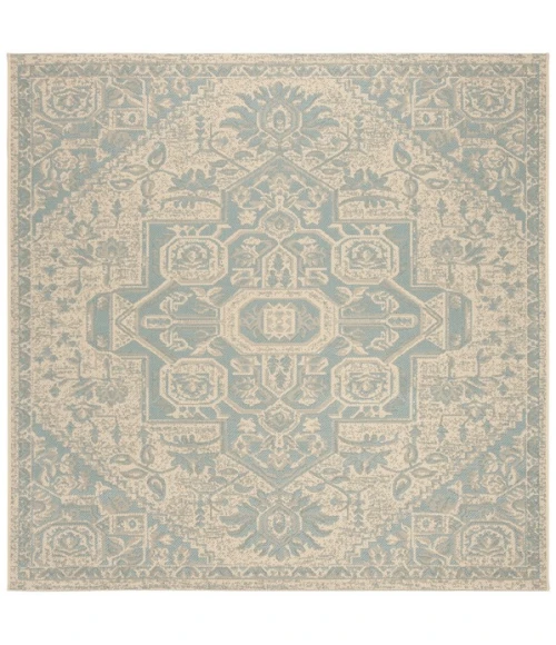 Safavieh Linden  Aqua / Cream LND138 6 ft. 7 in. X 6 ft. 7 in. Square Rug