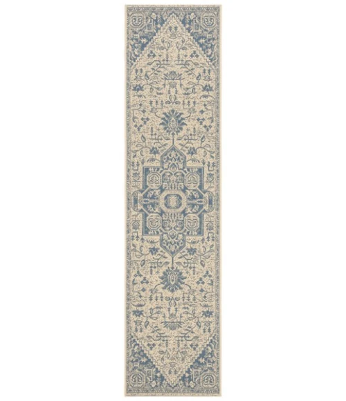 Safavieh Linden  Blue / Creme LND138 2 ft. 2 in. X 8 ft. Runner Rug