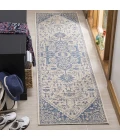 Safavieh Linden  Blue / Creme LND138 2 ft. 2 in. X 8 ft. Runner Rug