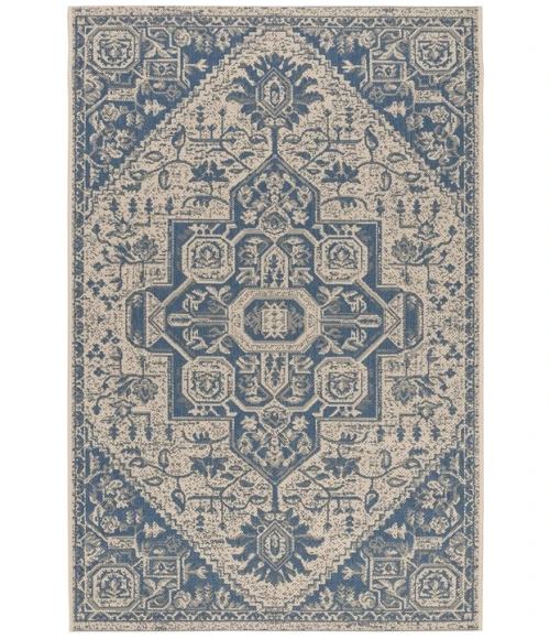 Safavieh Linden  Blue / Creme LND138 5 ft. 3 in. X 7 ft. 6 in. Rectangle Rug
