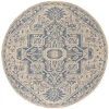 Safavieh Linden  Blue / Creme LND138 6 ft. 7 in. X 6 ft. 7 in. Round Rug
