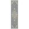 Safavieh Linden  Cream / Blue LND138 2 ft. 2 in. X 8 ft. Runner Rug