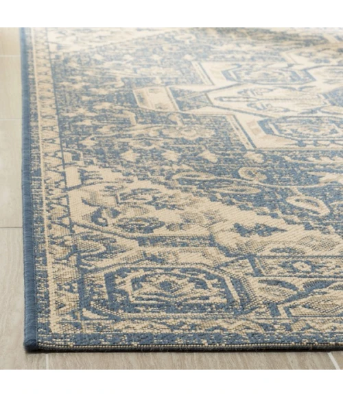 Safavieh Linden  Cream / Blue LND138 6 ft. 7 in. X 6 ft. 7 in. Square Rug
