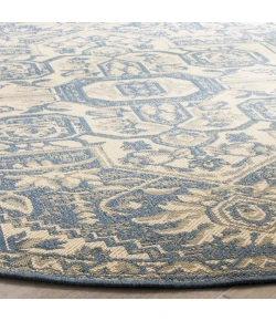 Safavieh Linden  Cream / Blue LND138 6 ft. 7 in. X 6 ft. 7 in. Round Rug