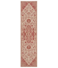 Safavieh Linden  Red / Creme LND138 2 ft. 2 in. X 12 ft. Runner Rug