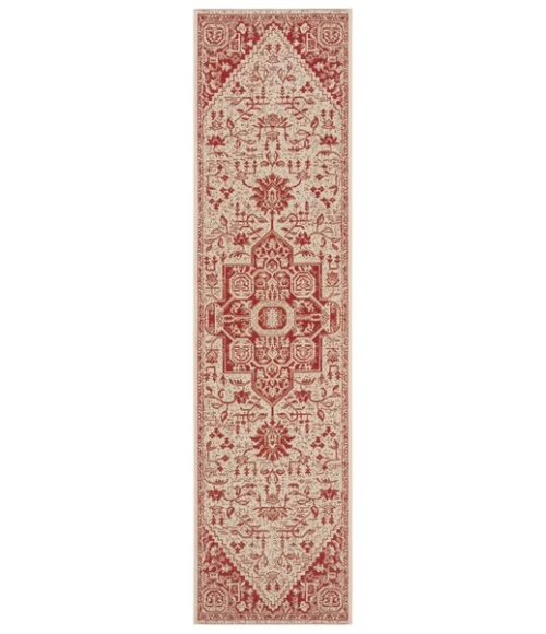 Safavieh Linden  Red / Creme LND138 2 ft. 2 in. X 12 ft. Runner Rug