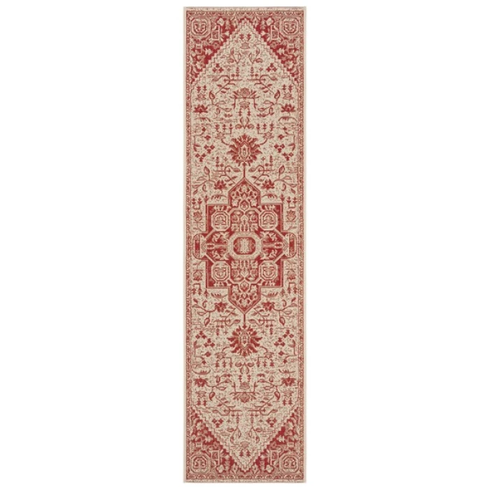 Safavieh Linden  Red / Creme LND138 2 ft. 2 in. X 10 ft. Runner Rug
