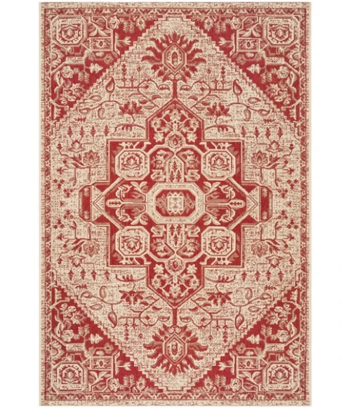 Safavieh Linden  Red / Creme LND138 6 ft. 7 in. X 9 ft. 2 in. Rectangle Rug