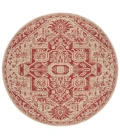 Safavieh Linden  Red / Creme LND138 6 ft. 7 in. X 6 ft. 7 in. Round Rug