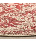 Safavieh Linden  Red / Creme LND138 6 ft. 7 in. X 6 ft. 7 in. Round Rug