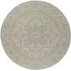 Safavieh Linden  Cream / Aqua LND139 6 ft. 7 in. X 6 ft. 7 in. Round Rug