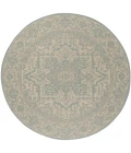 Safavieh Linden  Cream / Aqua LND139 6 ft. 7 in. X 6 ft. 7 in. Round Rug