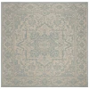 Safavieh Linden  Cream / Aqua LND139 6 ft. 7 in. X 6 ft. 7 in. Square Rug