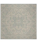 Safavieh Linden  Cream / Aqua LND139 6 ft. 7 in. X 6 ft. 7 in. Square Rug