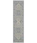 Safavieh Linden  Cream / Blue LND139 2 ft. 2 in. X 8 ft. Runner Rug