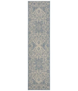 Safavieh Linden  Cream / Blue LND139 2 ft. 2 in. X 8 ft. Runner Rug