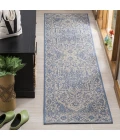 Safavieh Linden  Cream / Blue LND139 2 ft. 2 in. X 8 ft. Runner Rug