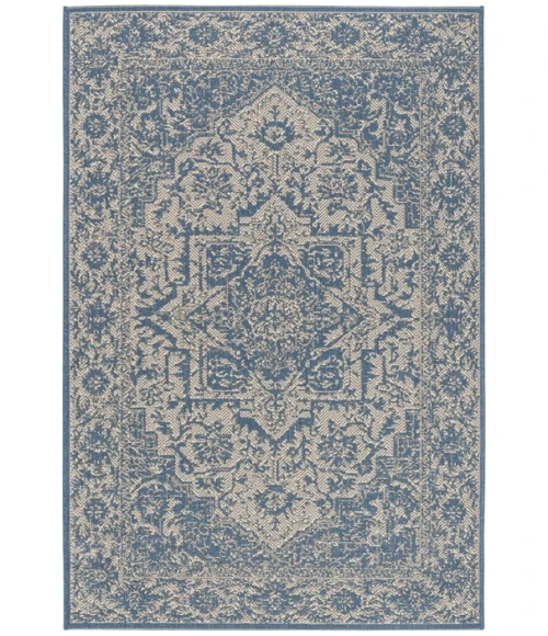 Safavieh Linden  Cream / Blue LND139 5 ft. 3 in. X 7 ft. 6 in. Rectangle Rug
