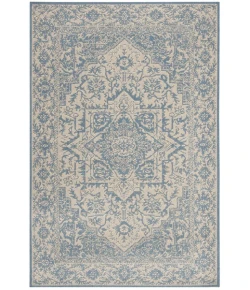 Safavieh Linden  Cream / Blue LND139 4 ft. X 6 ft. Rectangle Rug