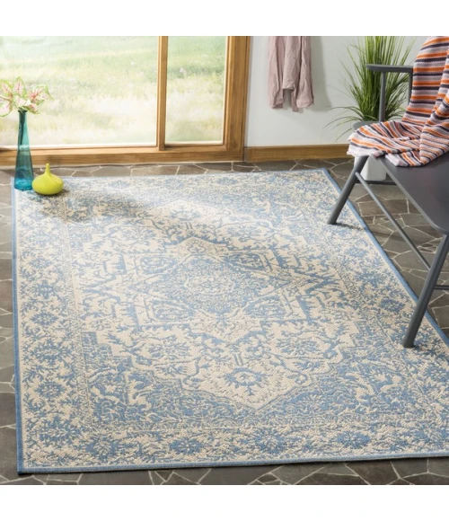 Safavieh Linden  Cream / Blue LND139 4 ft. X 6 ft. Rectangle Rug