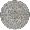 Safavieh Linden  Cream / Blue LND139 6 ft. 7 in. X 6 ft. 7 in. Round Rug