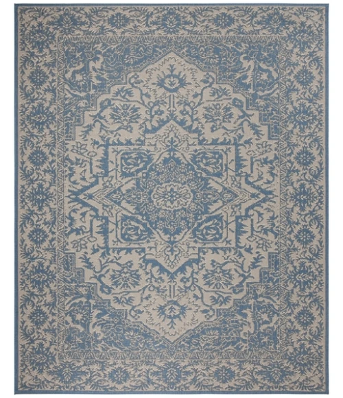 Safavieh Linden  Cream / Blue LND139 8 ft. X 10 ft. Rectangle Rug