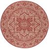Safavieh Linden  Red / Creme LND139 6 ft. 7 in. X 6 ft. 7 in. Round Rug