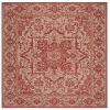 Safavieh Linden  Red / Creme LND139 6 ft. 7 in. X 6 ft. 7 in. Square Rug