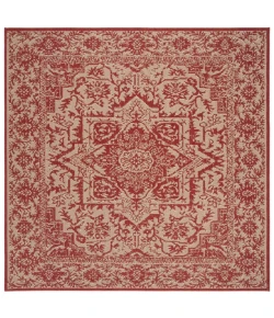 Safavieh Linden  Red / Creme LND139 6 ft. 7 in. X 6 ft. 7 in. Square Rug
