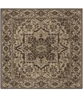 Safavieh Linden  Creme / Brown LND139 8 ft. X 8 ft. Square Rug
