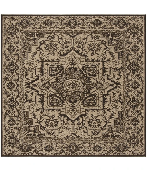 Safavieh Linden  Creme / Brown LND139 8 ft. X 8 ft. Square Rug