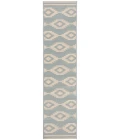 Safavieh Linden  Cream / Aqua LND171 2 ft. 2 in. X 8 ft. Runner Rug