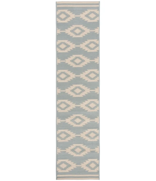 Safavieh Linden  Cream / Aqua LND171 2 ft. 2 in. X 8 ft. Runner Rug