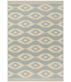 Safavieh Linden  Cream / Aqua LND171 5 ft. 3 in. X 7 ft. 6 in. Rectangle Rug
