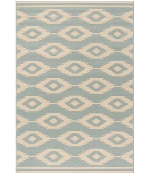 Safavieh Linden  Cream / Aqua LND171 5 ft. 3 in. X 7 ft. 6 in. Rectangle Rug