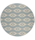 Safavieh Linden  Cream / Aqua LND171 6 ft. 7 in. X 6 ft. 7 in. Round Rug