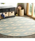 Safavieh Linden  Cream / Aqua LND171 6 ft. 7 in. X 6 ft. 7 in. Round Rug