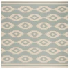 Safavieh Linden  Cream / Aqua LND171 6 ft. 7 in. X 6 ft. 7 in. Square Rug