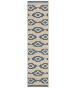 Safavieh Linden  Blue / Creme LND171 2 ft. 2 in. X 8 ft. Runner Rug
