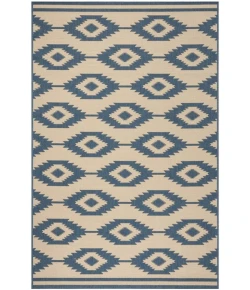 Safavieh Linden  Blue / Creme LND171 5 ft. 3 in. X 7 ft. 6 in. Rectangle Rug