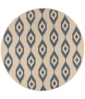 Safavieh Linden  Blue / Creme LND171 6 ft. 7 in. X 6 ft. 7 in. Round Rug