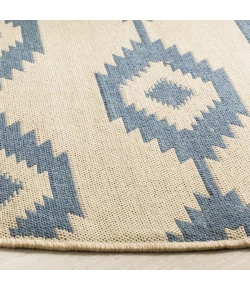 Safavieh Linden  Blue / Creme LND171 6 ft. 7 in. X 6 ft. 7 in. Round Rug