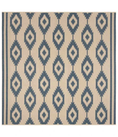 Safavieh Linden  Blue / Creme LND171 6 ft. 7 in. X 6 ft. 7 in. Square Rug