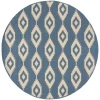 Safavieh Linden  Cream / Blue LND171 6 ft. 7 in. X 6 ft. 7 in. Round Rug
