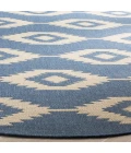 Safavieh Linden  Cream / Blue LND171 6 ft. 7 in. X 6 ft. 7 in. Round Rug