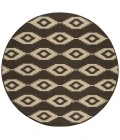 Safavieh Linden  Creme / Brown LND171 6 ft. 7 in. X 6 ft. 7 in. Round Rug